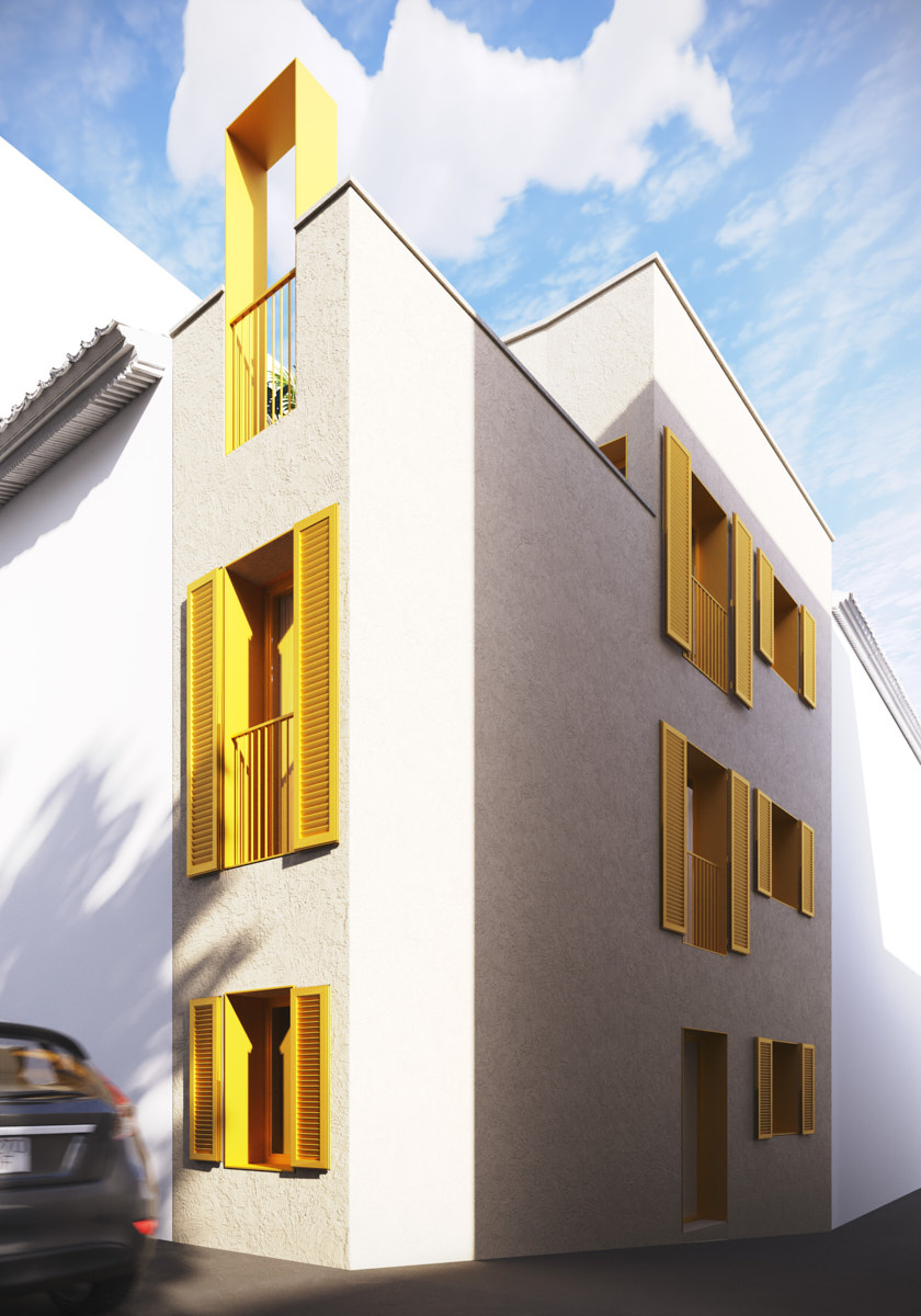 Proyecto de Vivienda Urbana con Terraza Verde